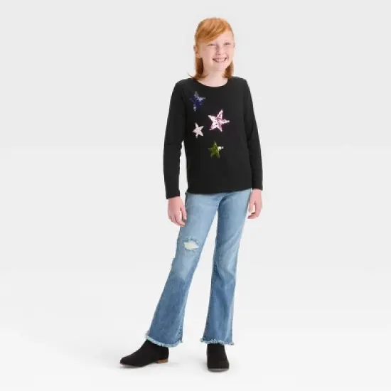 Girls' Long Sleeve Flip Sequin T-Shirt - Cat & Jack&trade; image {3}