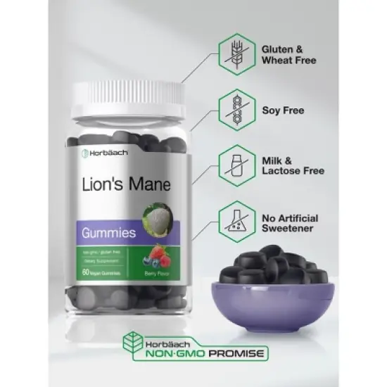 Horb&auml;ach Lion's Mane Supplement | 60 Vegan Gummies image {4}