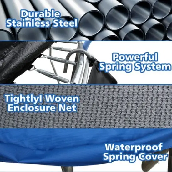 QingMoon 12FT Pumpkin-shaped Trampoline Comes With 18-inch mini Backboard And Slide A great Choice For Your Own Backyard Amusement Park image {3}