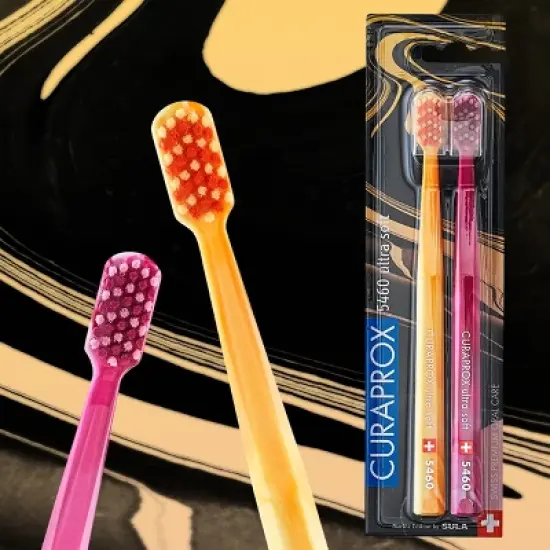 Curaprox CS 5460 Marble Edition, Ultra Soft Toothbrush for Gentle and Powerful Daily Cleaning, 2 pcs image {5}
