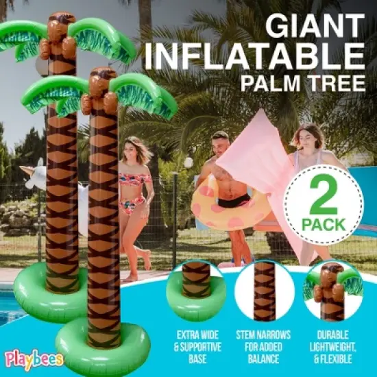 Playbees Giant Inflatable Palm Tree 6 Foot - 2PK image {2}