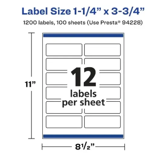 Avery Matte White Rectangle Labels, 1.25" x 3.75" image {4}