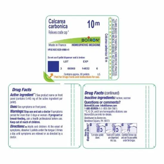 Calcarea Carbonica 10M by Boiron Homeopathic Single Medicine For Children  -  80 Pellet image {1}