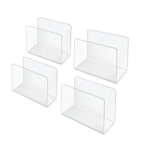 Azar Displays Small Clear Acrylic Desk File Holder, 4-Pack image {2}