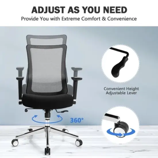 Costway Ergonomic Mesh Office Chair Sliding Seat Height Adjustable w/ Armrest image {6}