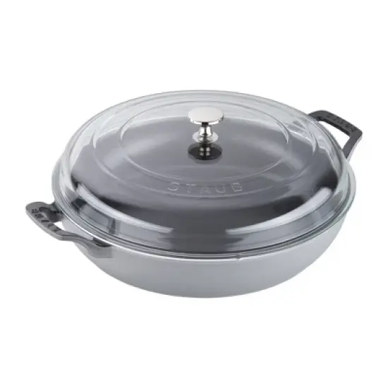 STAUB Cast Iron 3.5-qt Braiser with Glass Lid image {10}