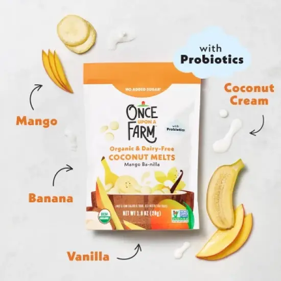 Once Upon a Farm Coconut Melts Mango Baby Snacks - 1oz image {2}