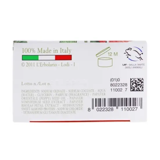 L'Erbolario Sweet Poppy Perfumed Bar Soap - Beauty Bar Soap - 3.5 oz image {3}