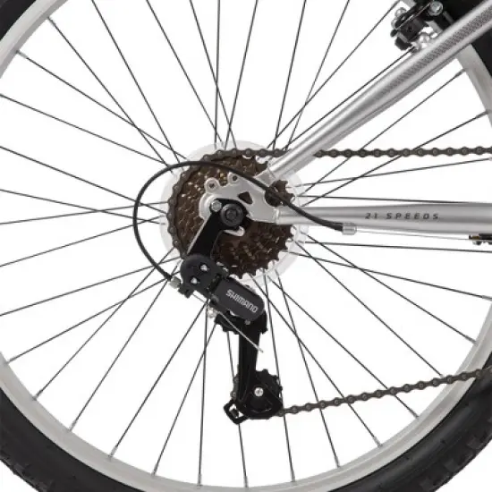 Huffy Highland Mountain Bike - 24" Wheels - 21 Speeds - Silver image {9}