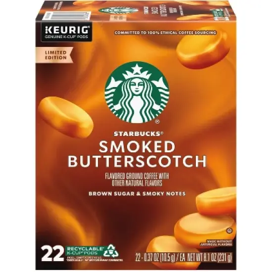 Starbucks Smoked Butterscotch Medium Dark Roast Keurig K-Cup Coffee Pods - 22ct image {8}