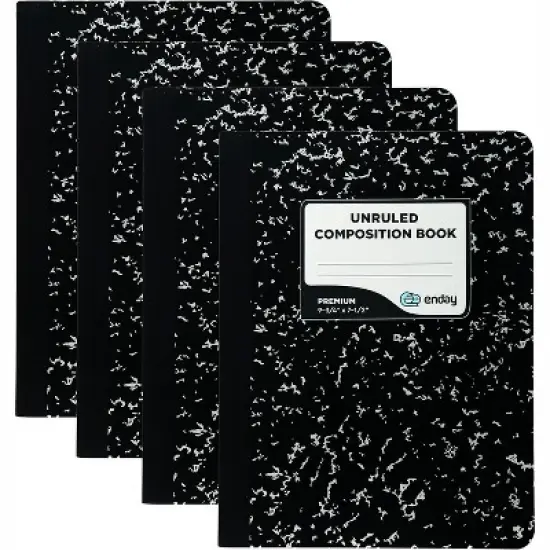 Black Marble Composition Book Unruled Paper 100 Sheet Office Dairy Drawing Note Books Journals Meeting Notebook Hard Covers Writing Book For school image {2}