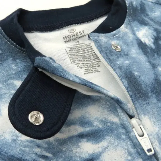 Honest Baby 2pk Jumbo Sleep N' Play - Blue Tie-Dye image {2}