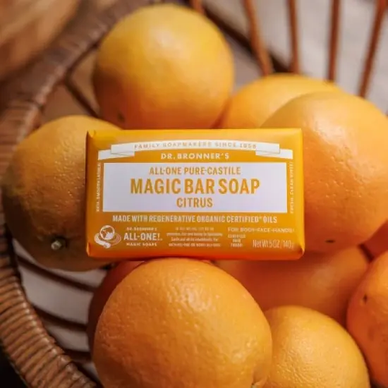 Dr. Bronner's All-One Pure-Castile Magic Bar Soap - Citrus - 5oz image {4}