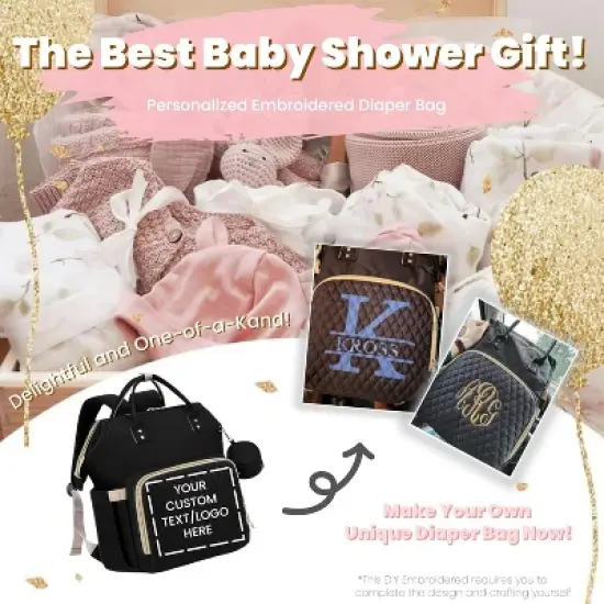 Itopfox Large Waterproof Diaper Backpack with Changing Pad, Pacifier Case, 16 Pockets, Insulated Bottle Holders, Stroller Straps, Black image {2}