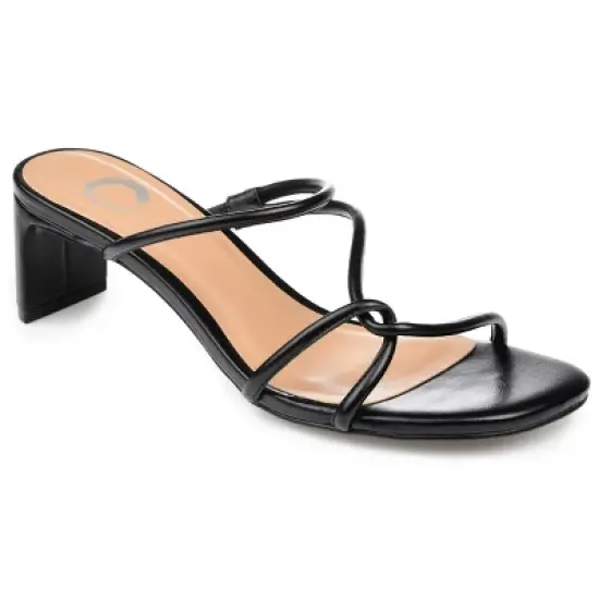 Journee Collection Womens Rianne Open Square Toe Half Block Heel Sandals image {9}