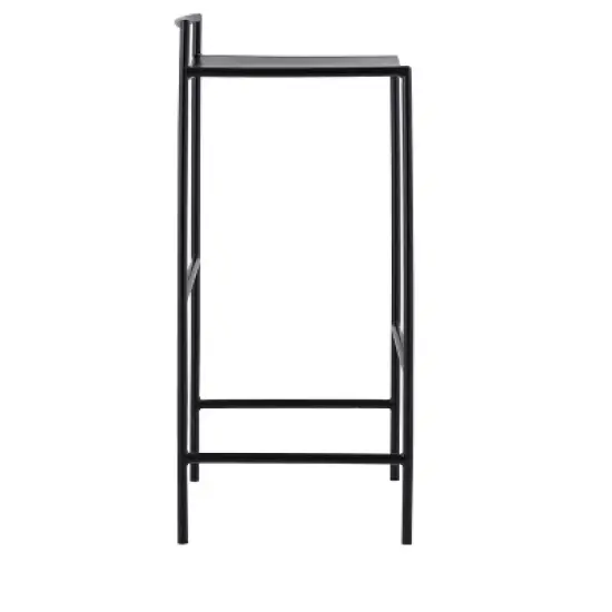 JONATHAN Y Svelte Coastal Contemporary Iron Saddle-Seat Low-Back Bar Stool with Foot Rest image {5}