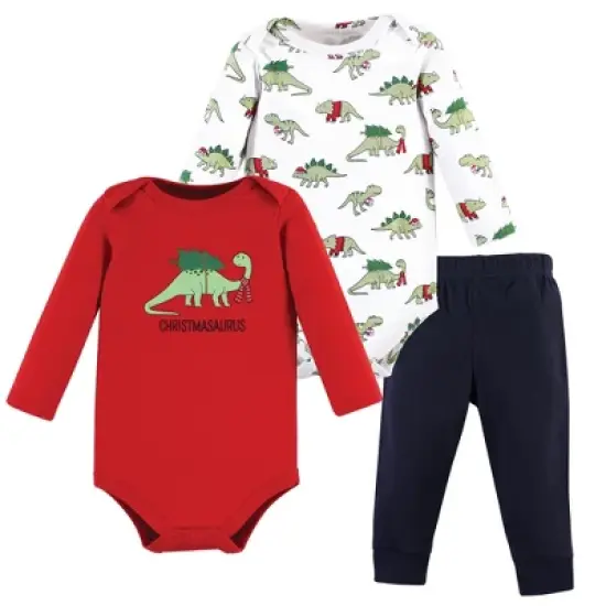 Hudson Baby Infant Boy Long-Sleeve Bodysuits and Pants, Christmasaurus image {6}