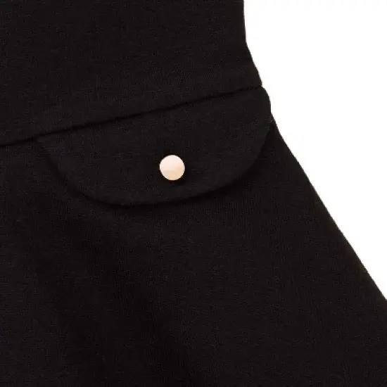 Hope & Henry Girls' Fit and Flare Ponte Dress with Faux Fur, Toddler image {3}