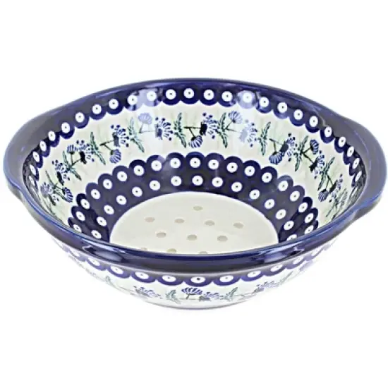 Blue Rose Polish Pottery 1183-Zaklady Colander image {4}
