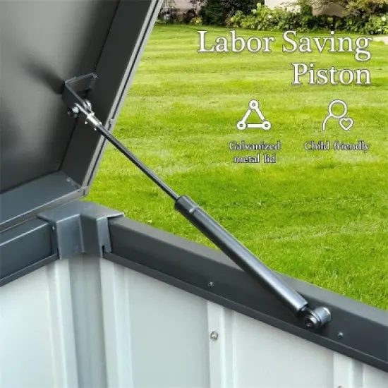 Akoasm 100 Gallon Large Outdoor Storage Deck Box For Outside Cushions, Throw Pillows & Garden Tools-Dark Gray image {3}