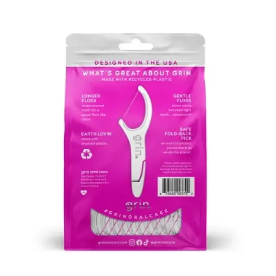 Grin Oral Care Smooth Floss Picks - 150ct image {1}