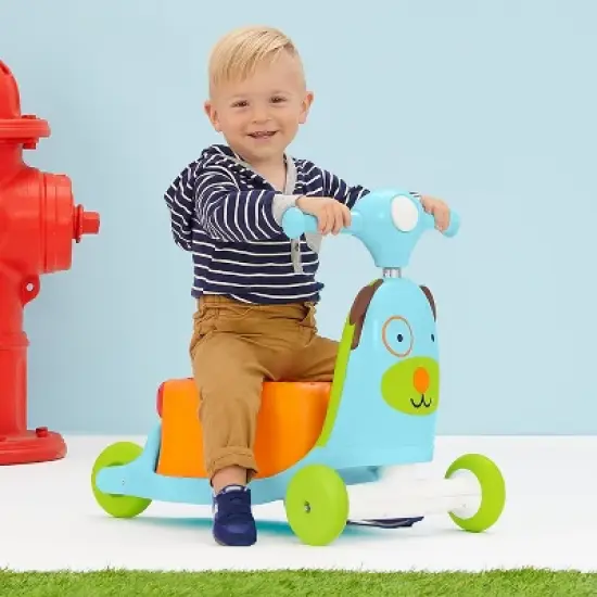Skip Hop Kids' 3-in-1 Ride On Scooter and Wagon Toy - Dog image {1}