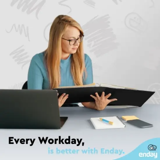 Enday 3-Ring View Binder With 2-Pockets image {4}