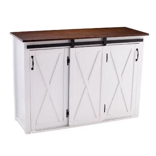 Lashire Barn Door Kitchen Island White - Aiden Lane image {2}