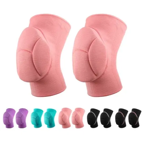 Unique Bargains Sporting Protective Knee Pad Breathable Flexible Knee Support Compression Sleeve Brace for Football Volleyball 1 Pair image {2}