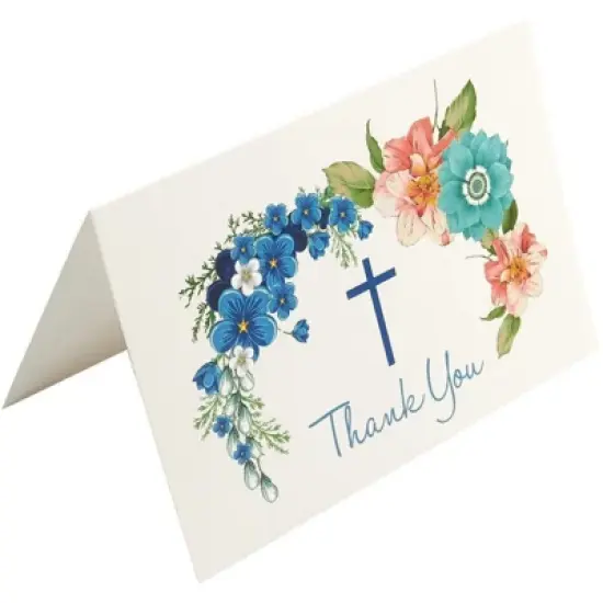 48 Christian Thank You Note Cards for Christening, Communion and Weddings, 4"x6" image {3}