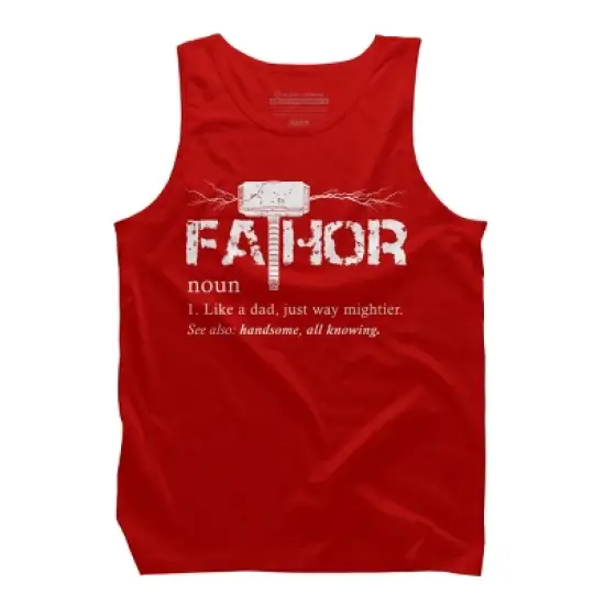 Men's Design By Humans Viking Mightier Hero Fa-Thor Dad By EijhaBuddha Tank Top image {4}