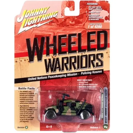 Humvee 4-CT Armored Fastback M1025 HMMWV Armament Carrier Camouflage Ltd Ed 4280 pcs 1/64 Diecast Model Car by Johnny Lightning image {2}