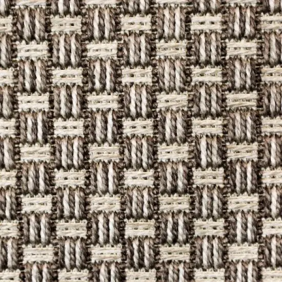 Basketweave Outdoor Rug Coffee - Smith & Hawken image {2}