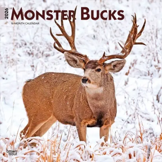BrownTrout Monster Bucks 2026 12"x24" Hanging Square Wall Calendar Plastic-Free image {9}
