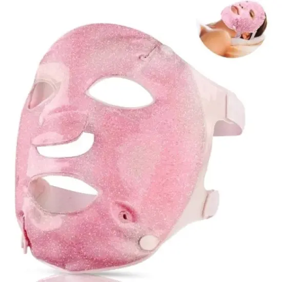 FOMI Hot Cold Gel Face Contoured Ice Mask | Pink image {6}