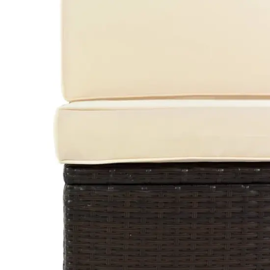 9pc Wicker Patio Sectional Seating Set with Cushions - Beige - GODEER image {8}