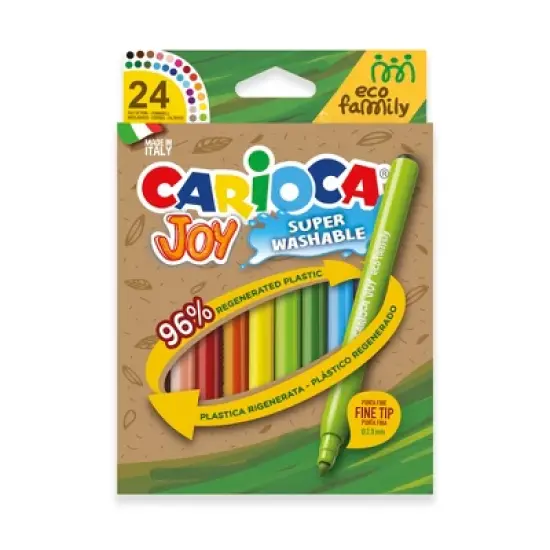 CARIOCA Eco Family Joy Fine Tip Washable Felt Tip Pens - 24 Pieces image {5}