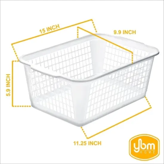 YBM HOME Plastic Perforated Storage Basket Bin Office Drawer, Shelf Desktop CountertopTray Organizer 32-1184, Pack of 12 image {3}