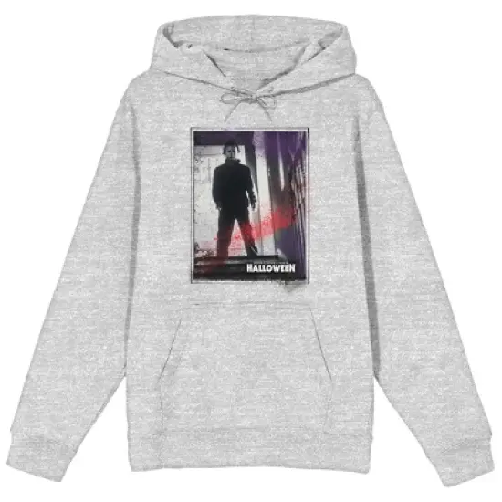 John Carpenter's Halloween Splatter Graphic Men's Athletic Heather Gray Hoodie image {2}