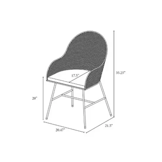 Landis Woven Backed Dining Chair with Cushion Natural - Threshold&trade; image {8}