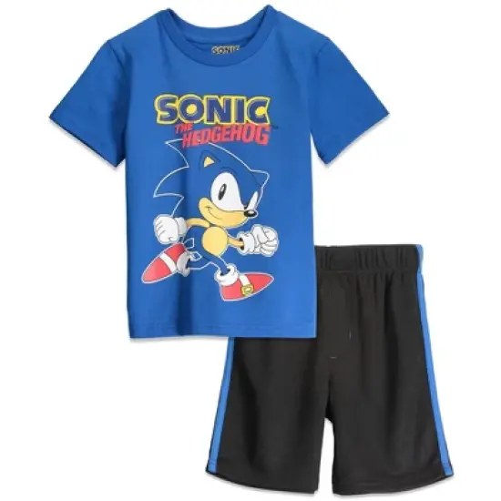 SEGA The Toddler Boys Short Sleeve T-Shirt Mesh Shorts Set Blue  image {6}