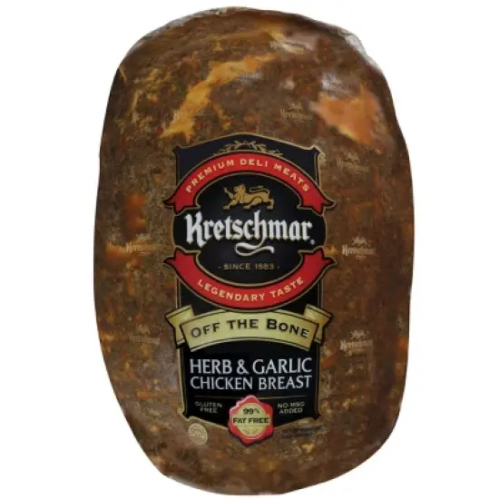 Kretschmar Off the Bone Herb & Garlic Chicken Breast - Deli Fresh Sliced - price per lb image {1}