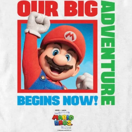 Men's The Super Mario Bros. Movie Mario Our Big Adventure Begins Now T-Shirt image {1}