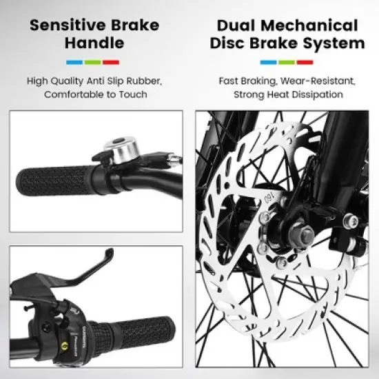 NicBex 20"Mountain Bike with Front Suspension for Kids&Teens,High Carbon Steel Frame,Shimano 7 Speeds with Disc Brakes,Durable Wide Tires image {5}