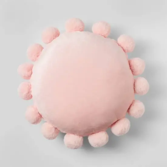 Round Plush Kids' Pillow with Poms-Poms - Pillowfort&trade; image {5}