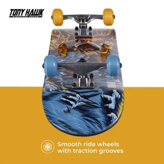 Tony Hawk 31 inch Skateboard, Tony Hawk Signature Series 3, 9-ply Maple Deck Skateboard for Cruising, Carving, Tricks and Downhill, Fire/Ice image {2}
