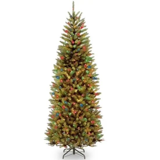 National Tree Company Pre-Lit LED Slim Kingswood Fir Artificial Christmas Tree Dual Color Lights image {1}