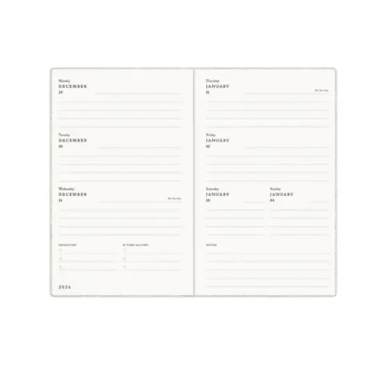 Morris & Co. by Blue Sky 5"x8" 2026 Weekly/Monthly Bookbound Planner Hardcover Blackthorn Natural Linen image {4}