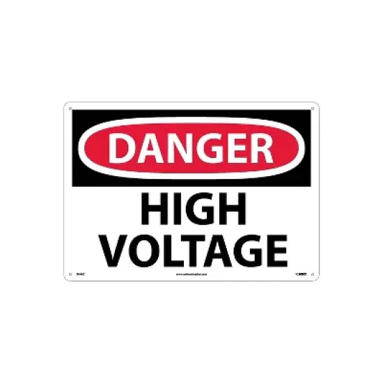 National Marker High Voltage 14X20 .040 Aluminum Danger Sign D49AC image {1}