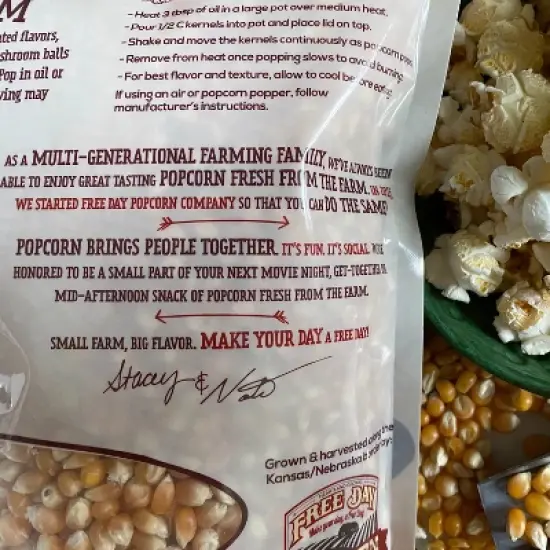 Free Day 3 lb Non-GMO Mushroom Un-Popped Popcorn - Pack of 2 image {5}